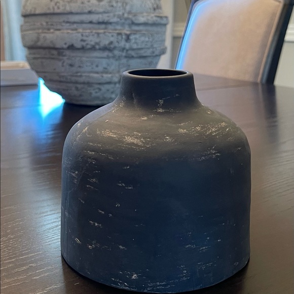 4” Distressed ceramic bud vase dark gray Hearth & Hand with Magnolia - Picture 3 of 4
